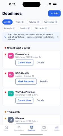Expiria: Subscription Saver Screenshot 5 of 6