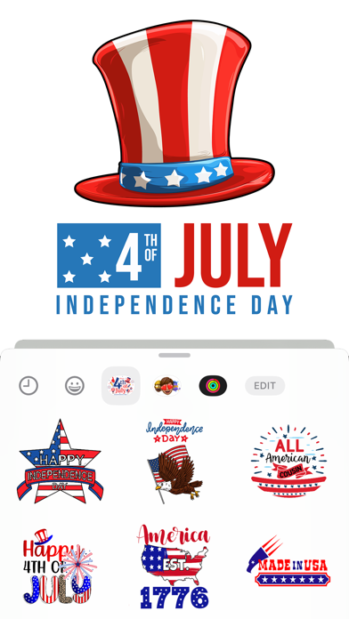 Screenshot #1 pour 4th July USA Stickers