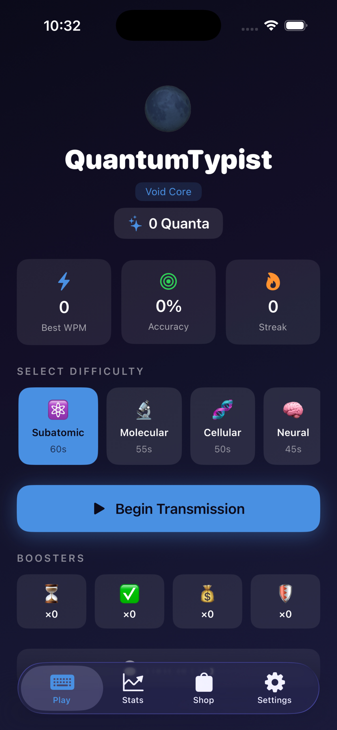 Quantum Typing Lab screenshot 2
