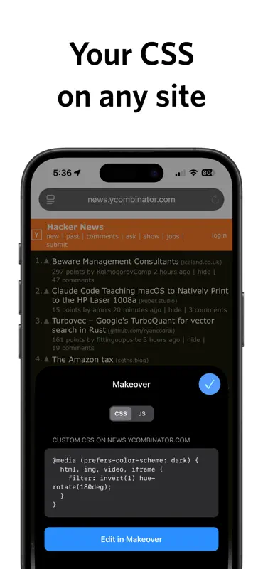 Makeover Pro - Custom CSS screenshot 1 of 5