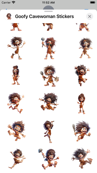 Screenshot #2 pour Goofy Cavewoman Stickers