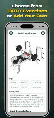 Virtus Athlete Gym Workout Log screenshot