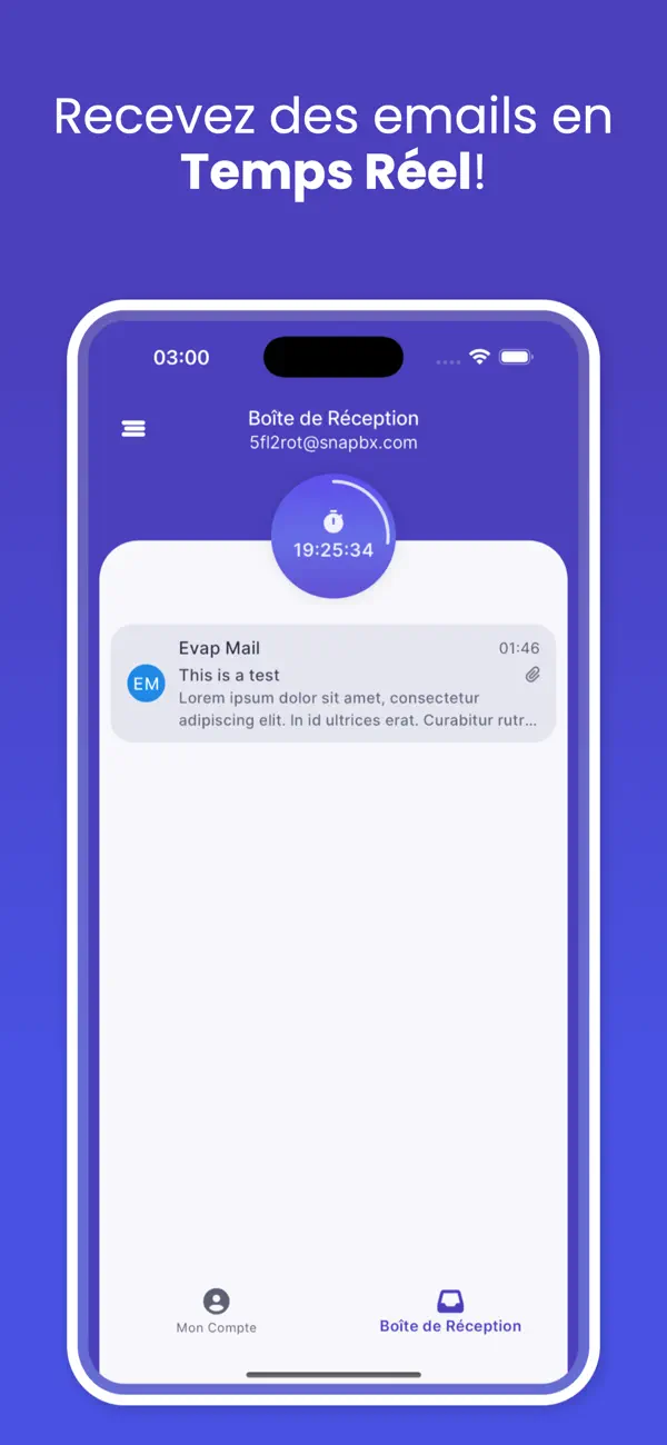 Screenshot #2 pour Evap Mail - E-mail Temporaire