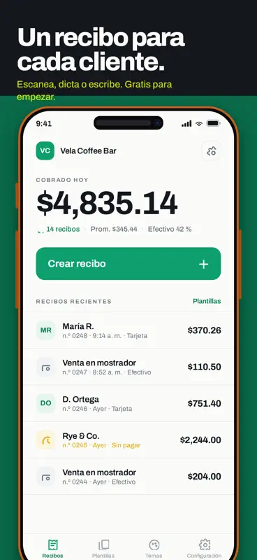 Tearoff: Recibos y notas screenshot 1 of 7