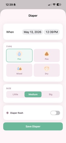 Honey Bun: Baby Tracker iPhone screenshot