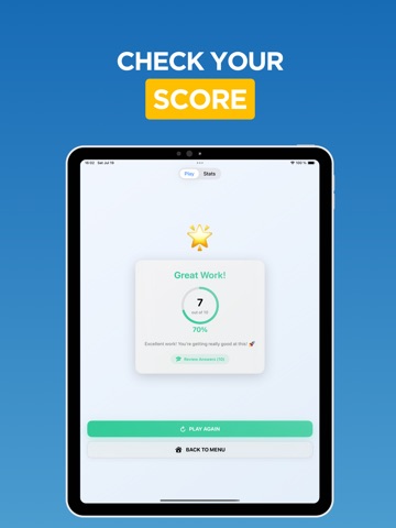 Multiplication, times tables iPad screenshot