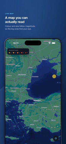 Earthquake: alerts and map iPhone screenshot