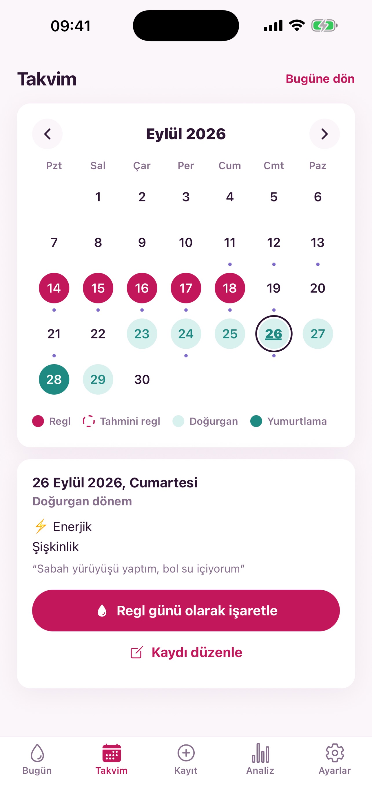 Screenshot 2 of Regl Takip: Özel Gün Takibi