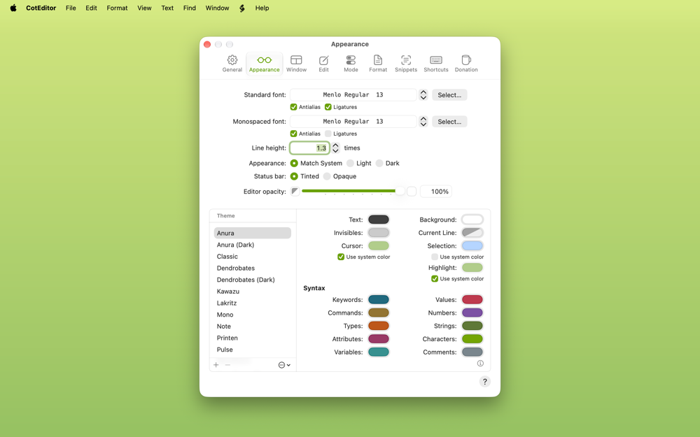 CotEditor screenshot 3