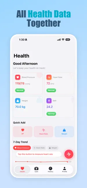 Minine Blood Pressure Tracker iPhone screenshot 6