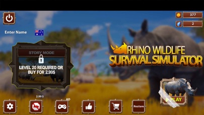 Virtual Wild Rhino Family Sim Screenshot