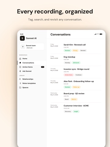 SonnetAI iPad screenshot