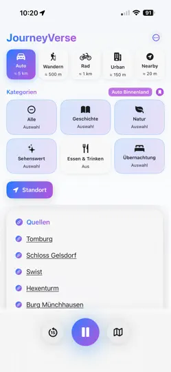 Screenshot von JourneyVerse auf dem iPhone 3