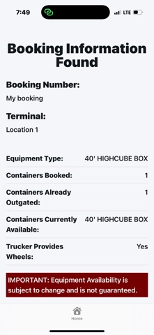 TSL Booking Lookup Screenshot 2 of 3