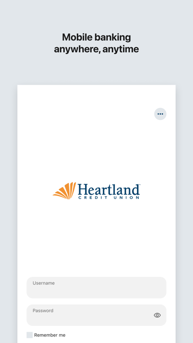 Heartland CU Mobile Banking app screenshot