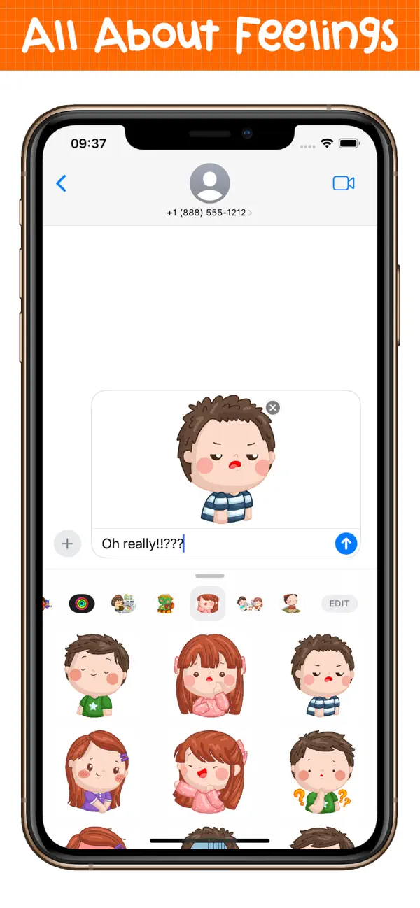 Screenshot #3 pour Cute Emotions Sticker Pack
