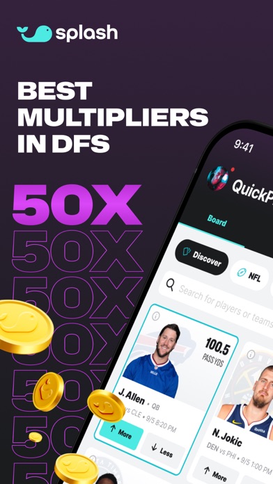 Splash Sports | Survivor & DFS iPhone screenshot 1 - Sports app