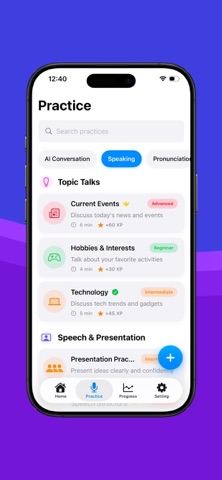 VoiceLift - AI Speaking Coach iPhone screenshot