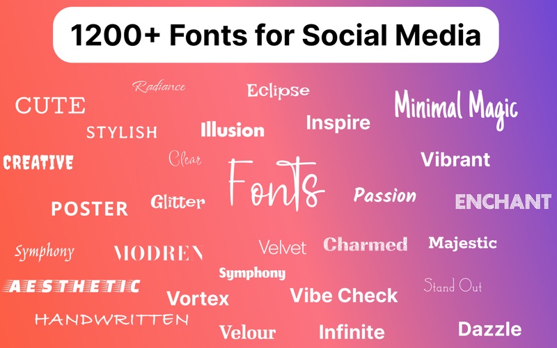 1200 Social Media Fonts screenshot