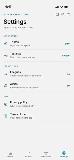 Soccer Predictions App screenshot 1