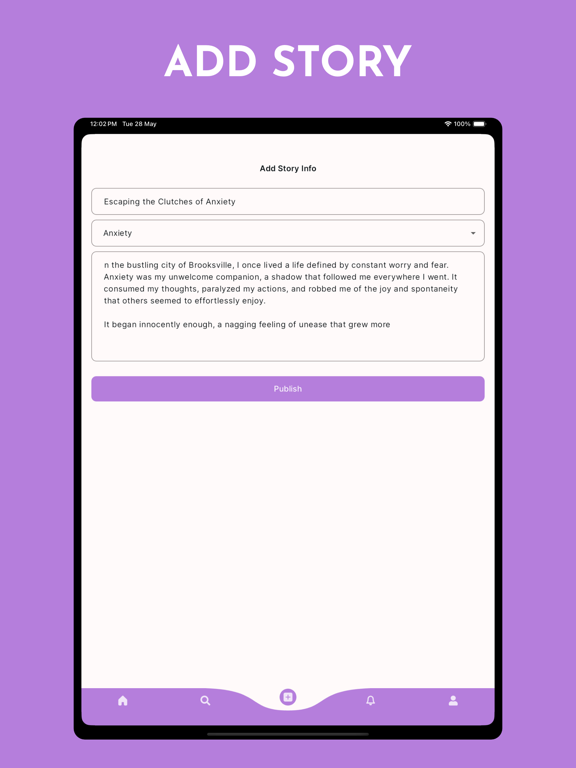 Tell Your Story App iPad screenshot 2 - Social Networking app