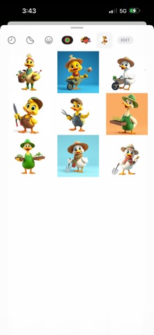 Gardener Duck Stickers iPhone screenshot