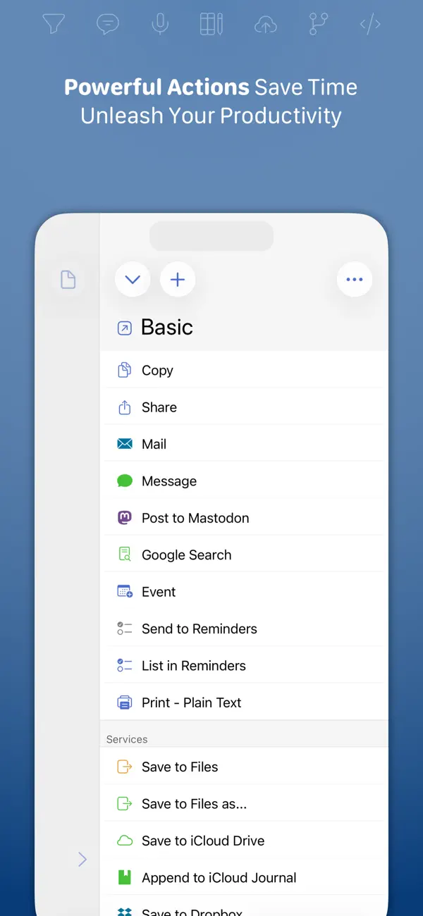 Drafts iPhone App Screenshot 4 – Produktivität
