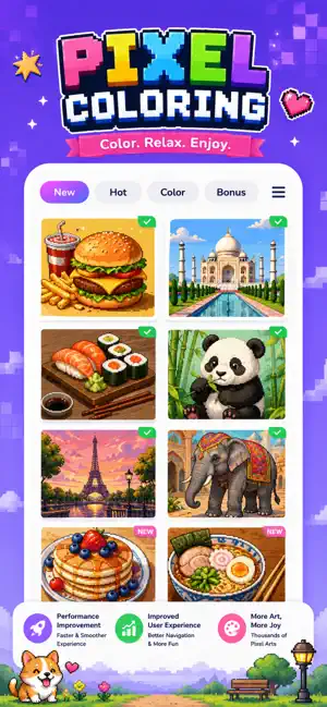 Cozy Pixels: Color by Number screenshot 1