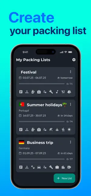 BagPacker: Travel Packing List screenshot 1