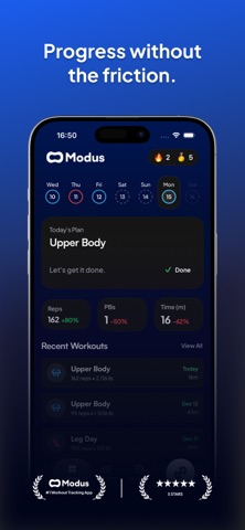 Modus - Workout Tracking Screenshot 1 of 6