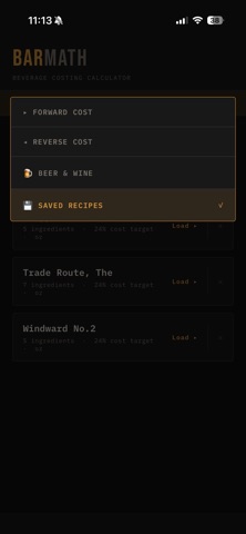 BarMath: Beverage Costing screenshot