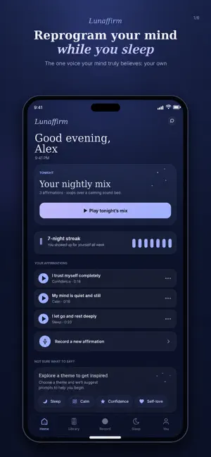 Lunaffirm: Sleep Affirmations screenshot 1