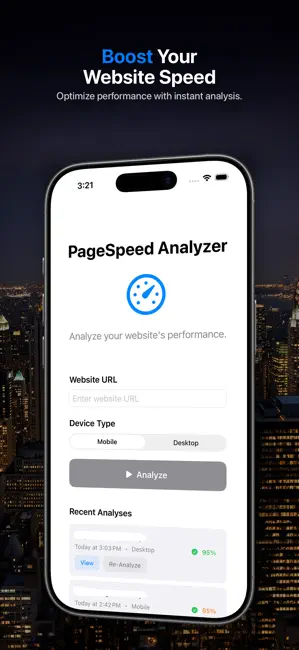 PageSpeed Insights Analyzer iPhone screenshot 1