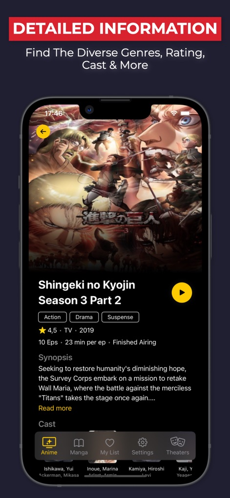 Anilab - TV Anime & Manga - Discover comprehensive details such as the synopsis and cast information, alongside key metrics like rating and episode duration for every title.