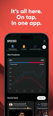Spectate Sports: Basketball iPhone screenshot