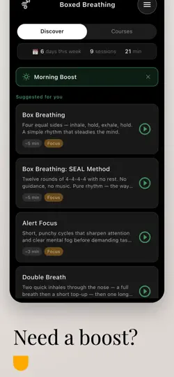 Capture d'écran de Boxed Breathing sur iPhone 2