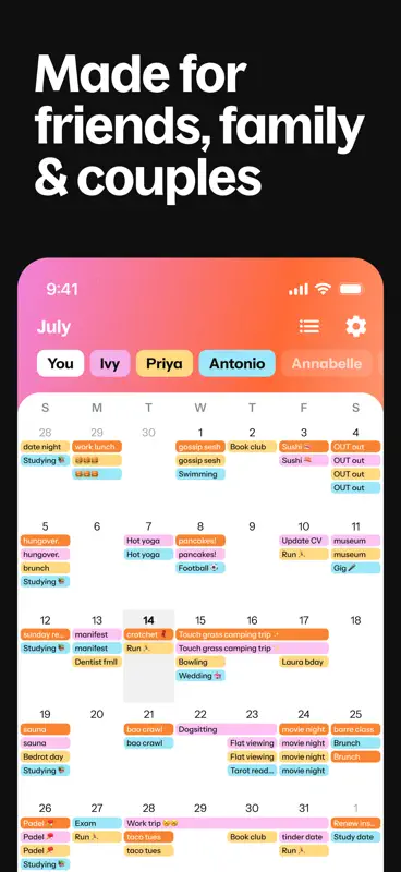 Howbout: shared calendar screenshot 1 of 7