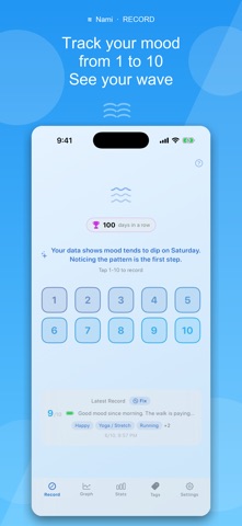 Nami - Mood Tracker & Journal iPhone screenshot