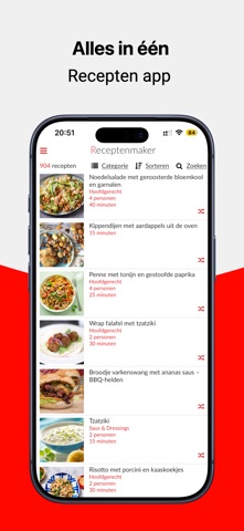 Receptenmaker – jouw kookboek iPhone screenshot 1