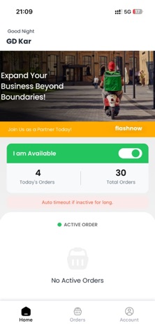 FlashNow Delivery iPhone screenshot