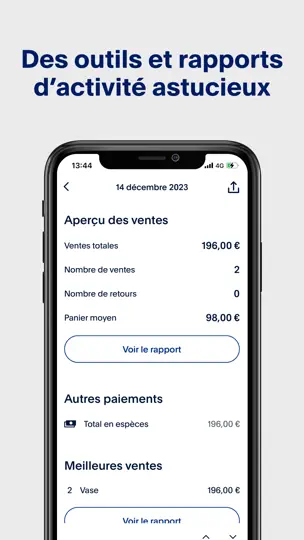 Capture d'écran de PayPal POS (ex Zettle) sur iPhone 5