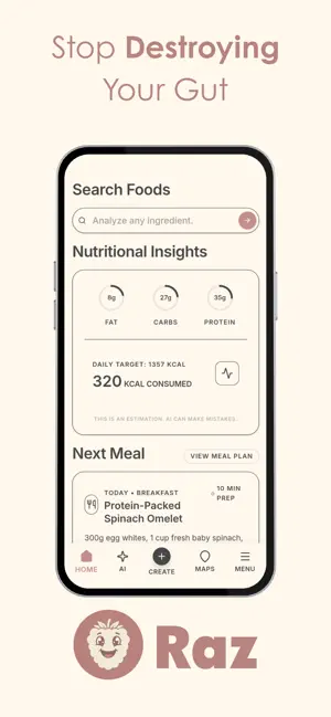 Raz: AI Low FODMAP Diet Coach screenshot 1