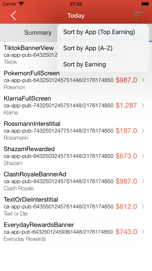 #3. Earnings Report for Admob Pro (iOS) 由: Do Tri
