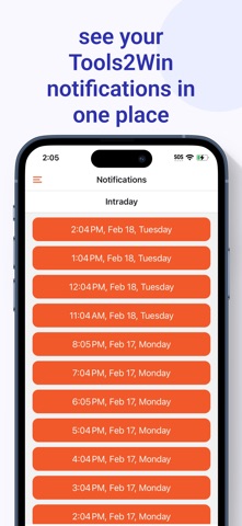 Tools2Win Notifications iPhone screenshot