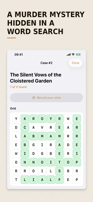 MurdSearch: Murder Word Search screenshot 1