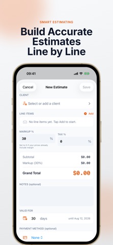HVAC Trade Estimate & Invoices screenshot