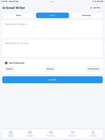 Smart AI Business Email Writer iPad screenshot