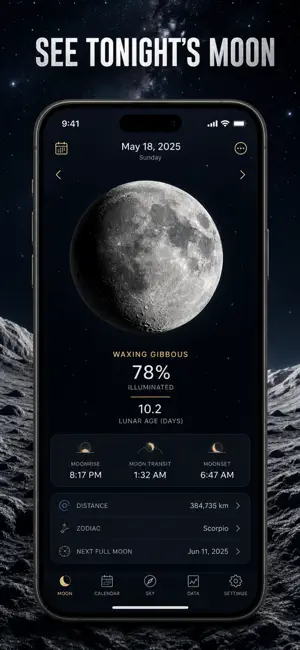 Moon Phase Tracker & Cycle screenshot 1