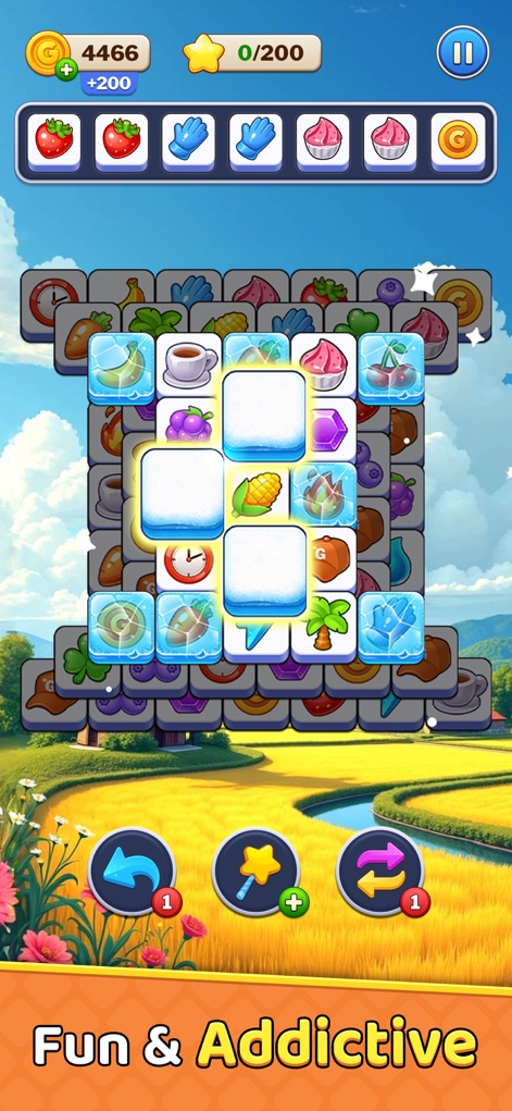 Tile Burst - Match Puzzle - Discover the engaging ice block obstacles and diverse tile arrangements that present fresh challenges in each level.