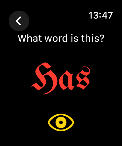 Learn Gothic script on Watch